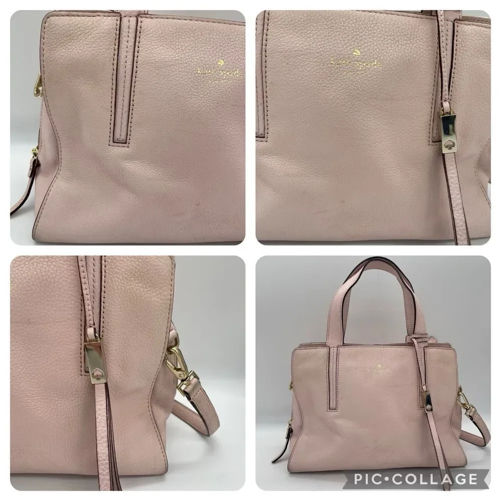 Kate‎ Spade Dominique Pink Leather Street Pebble Purse Handbag Shoulder Strap